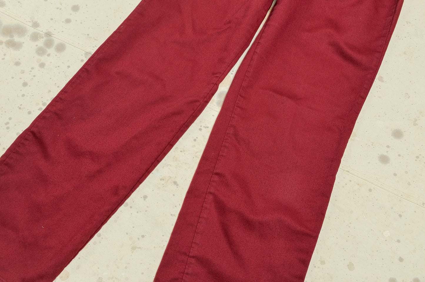 1970s Burgundy Embroidered Pockets High Waisted Flare Jeans 27 x 31