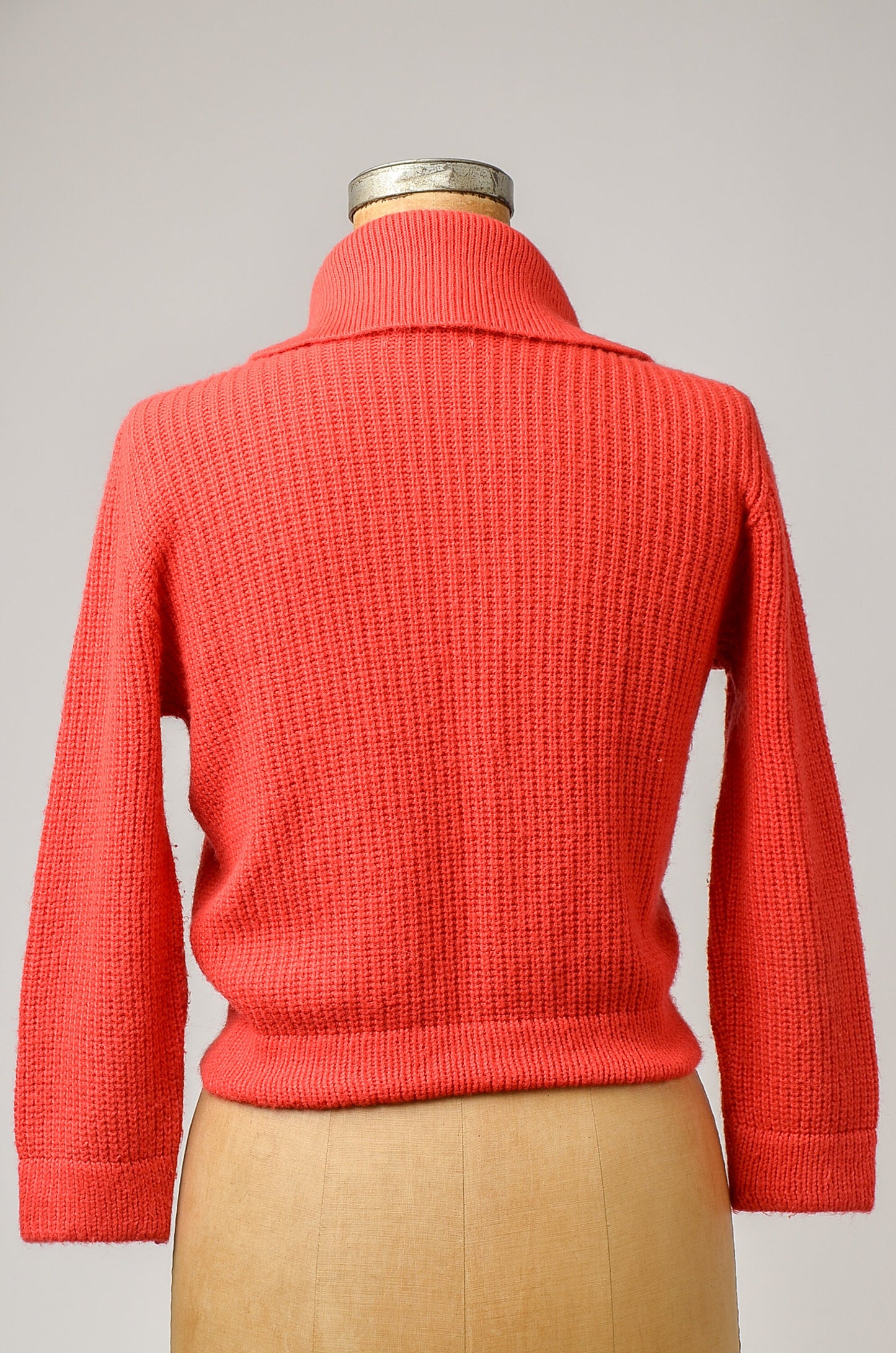 1950s Coral Knit Mid Century Rockabilly Crop Sweater