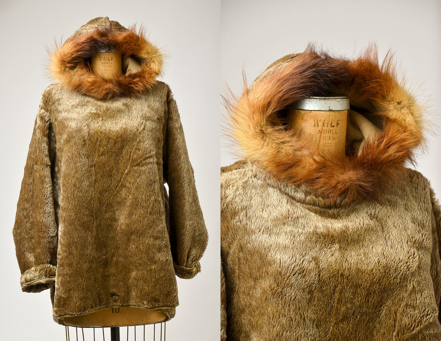 1940s WWll Pile Liner Filed Parka Mouton Fur Lined Hood WWll Parka