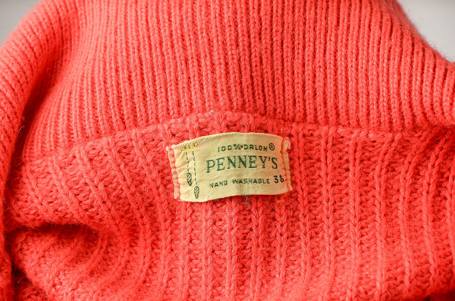 1950s Coral Knit Mid Century Rockabilly Crop Sweater