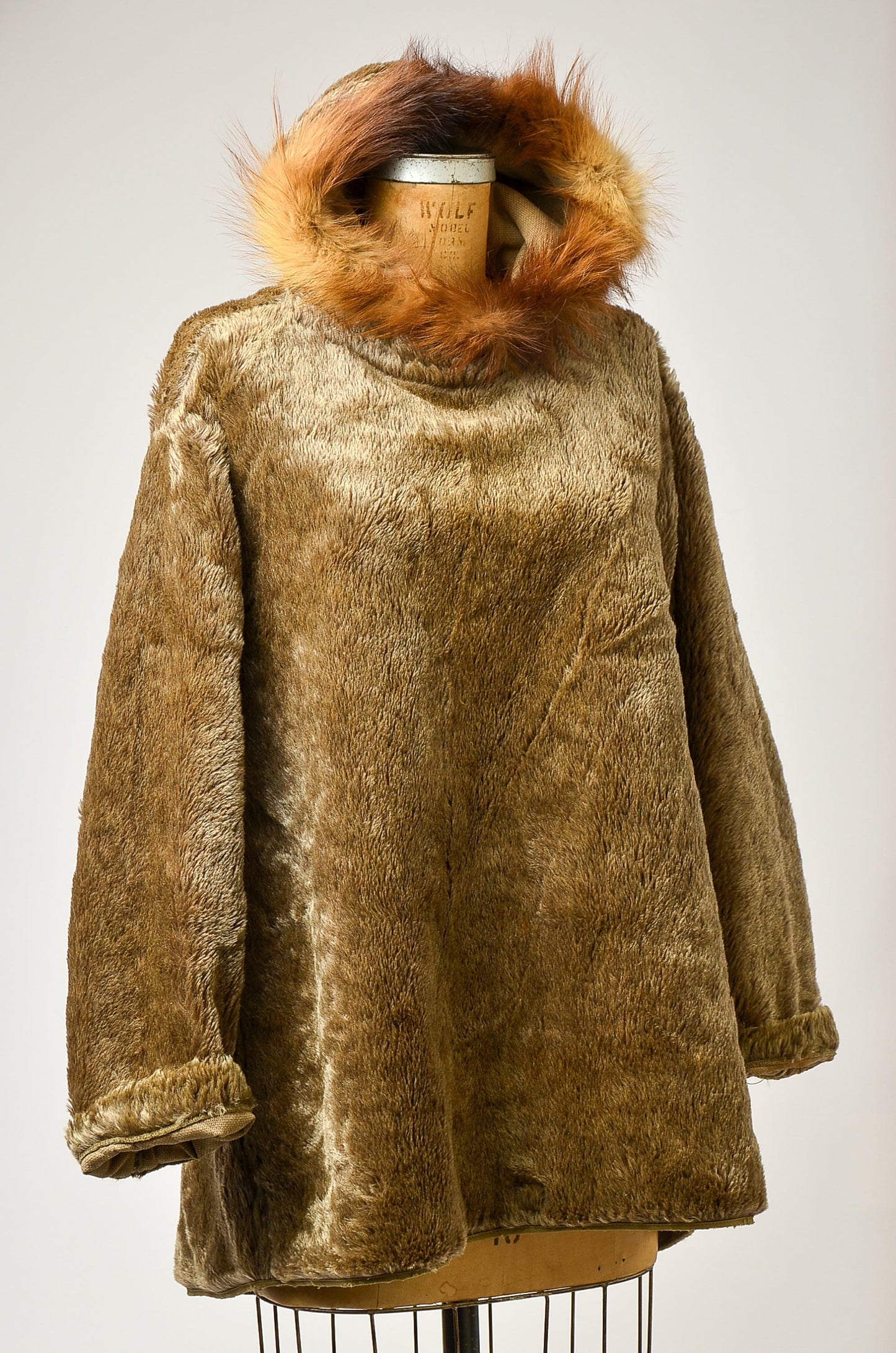 1940s WWll Pile Liner Filed Parka Mouton Fur Lined Hood WWll Parka