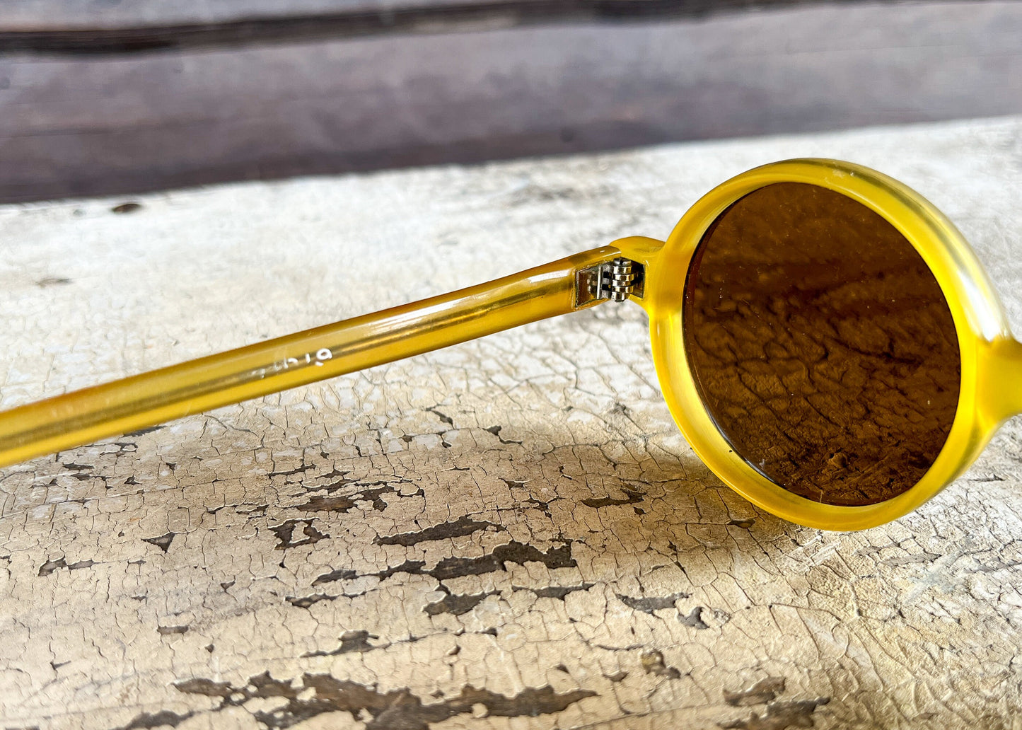 1960s Yellow Round Sunglasses 1930s Style Circle Glasses