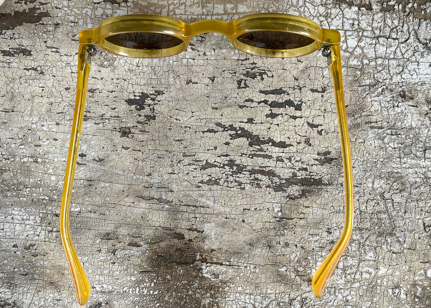 1960s Yellow Round Sunglasses 1930s Style Circle Glasses