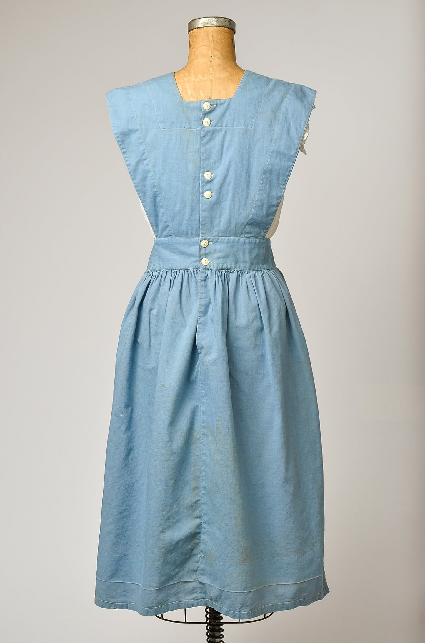 1940s American Red Cross Chambray Pinafore Nurse Dress