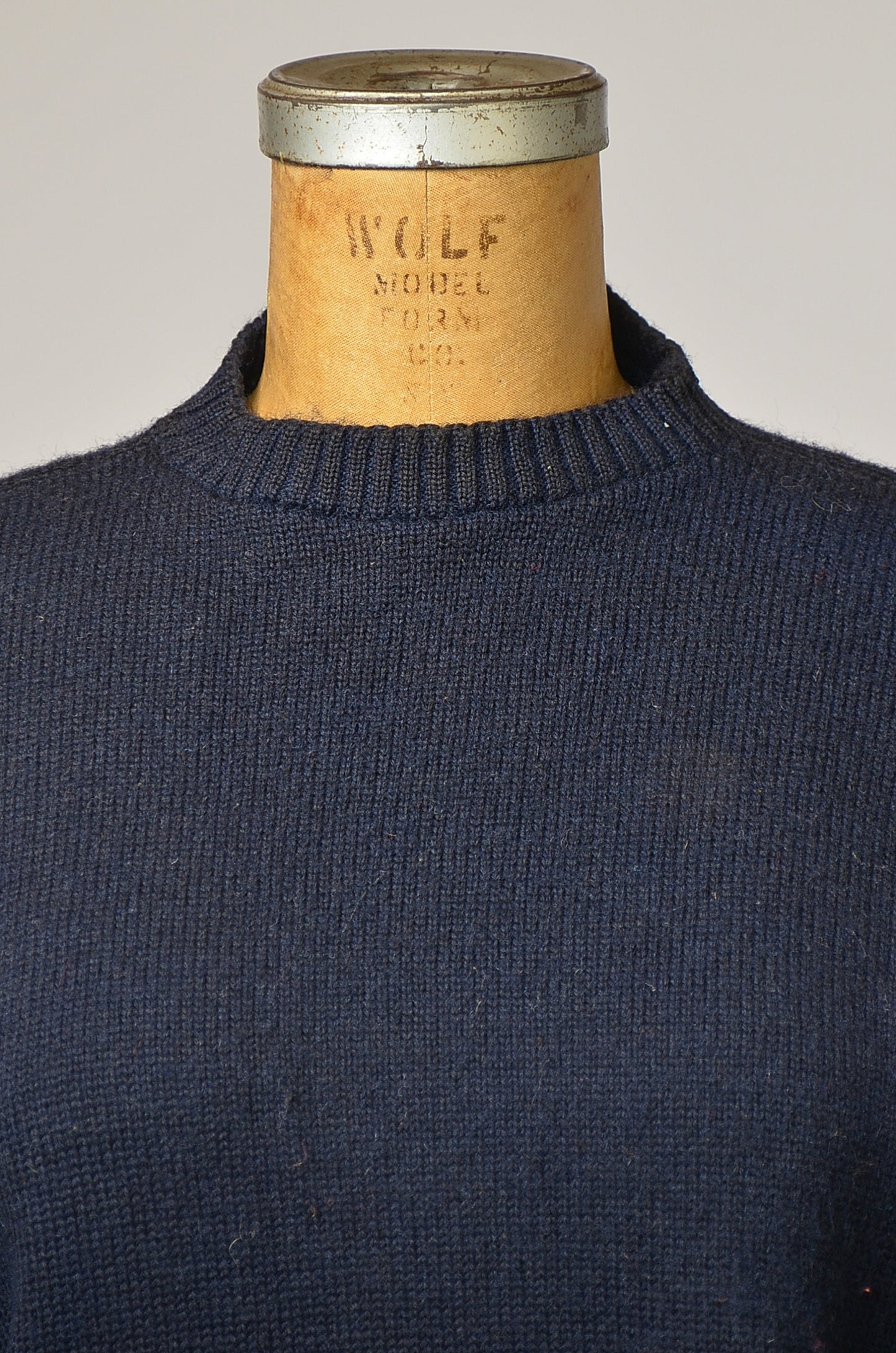 1940s School Sweater Navy Blue Wool Knit Sweater Lasley Knitting Co