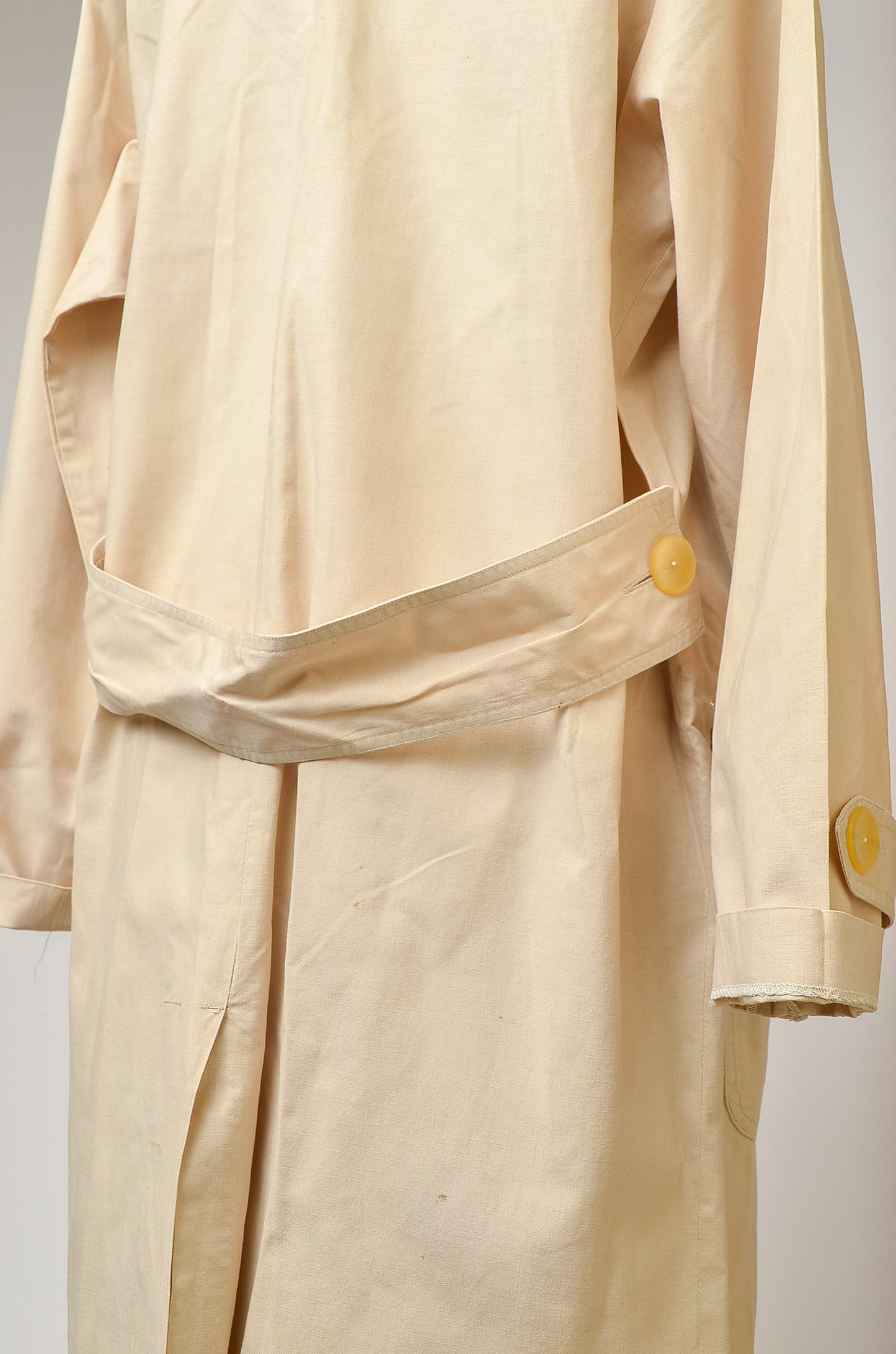 1920s Linen Coat Full Length Ivory Cotton Workwear Jacket