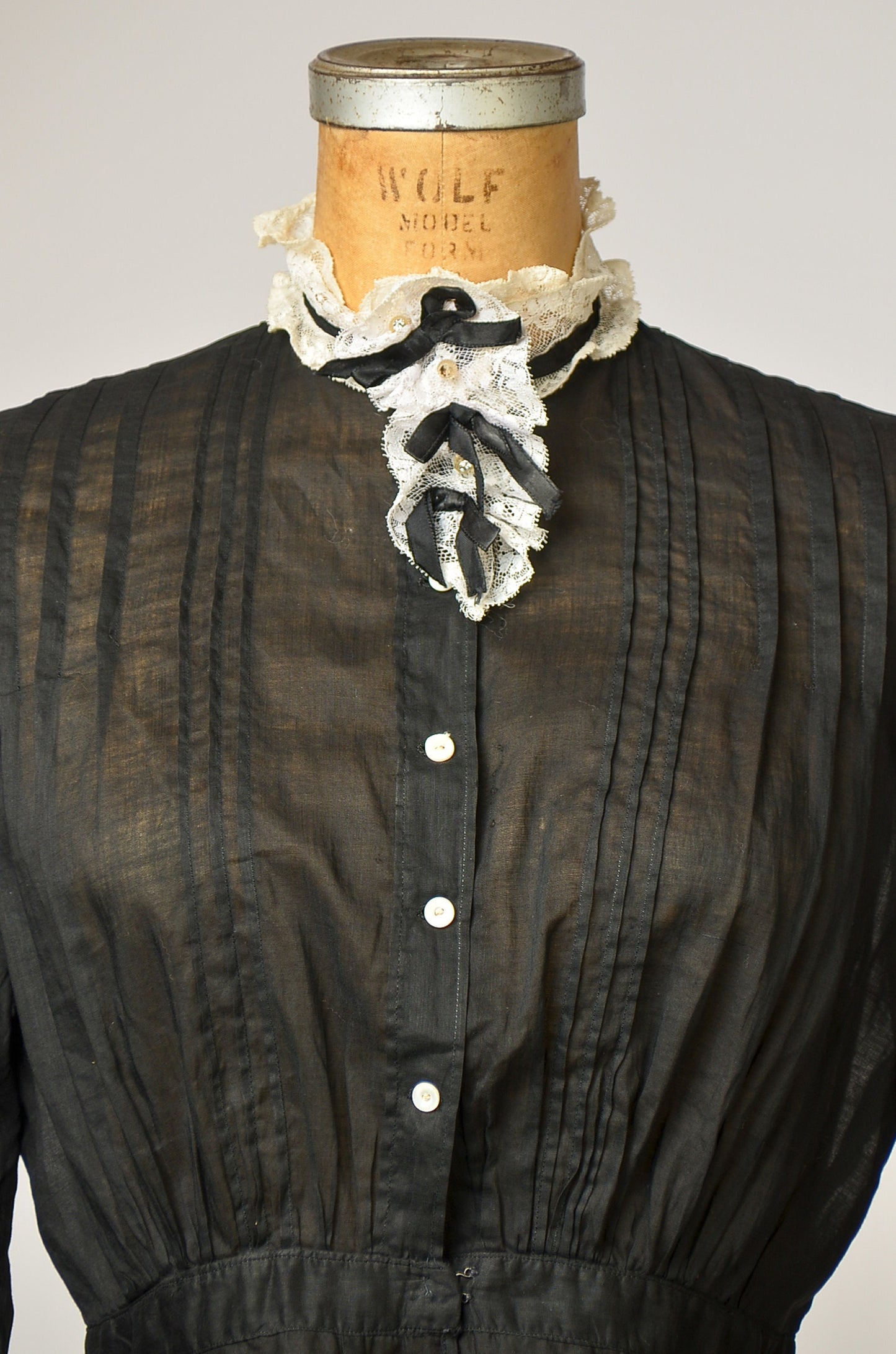 Edwardian Cotton Mourning Blouse 1800's Crop Blouse