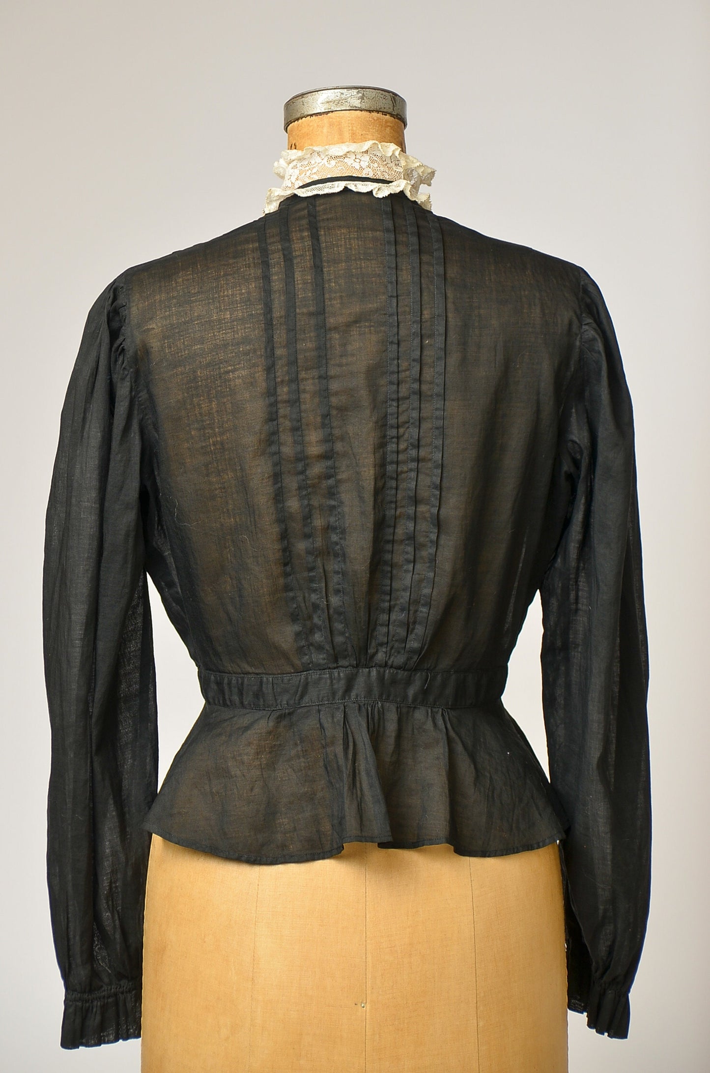 Edwardian Cotton Mourning Blouse 1800's Crop Blouse