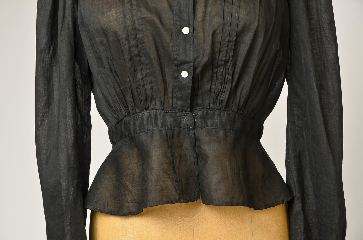 Edwardian Cotton Mourning Blouse 1800's Crop Blouse