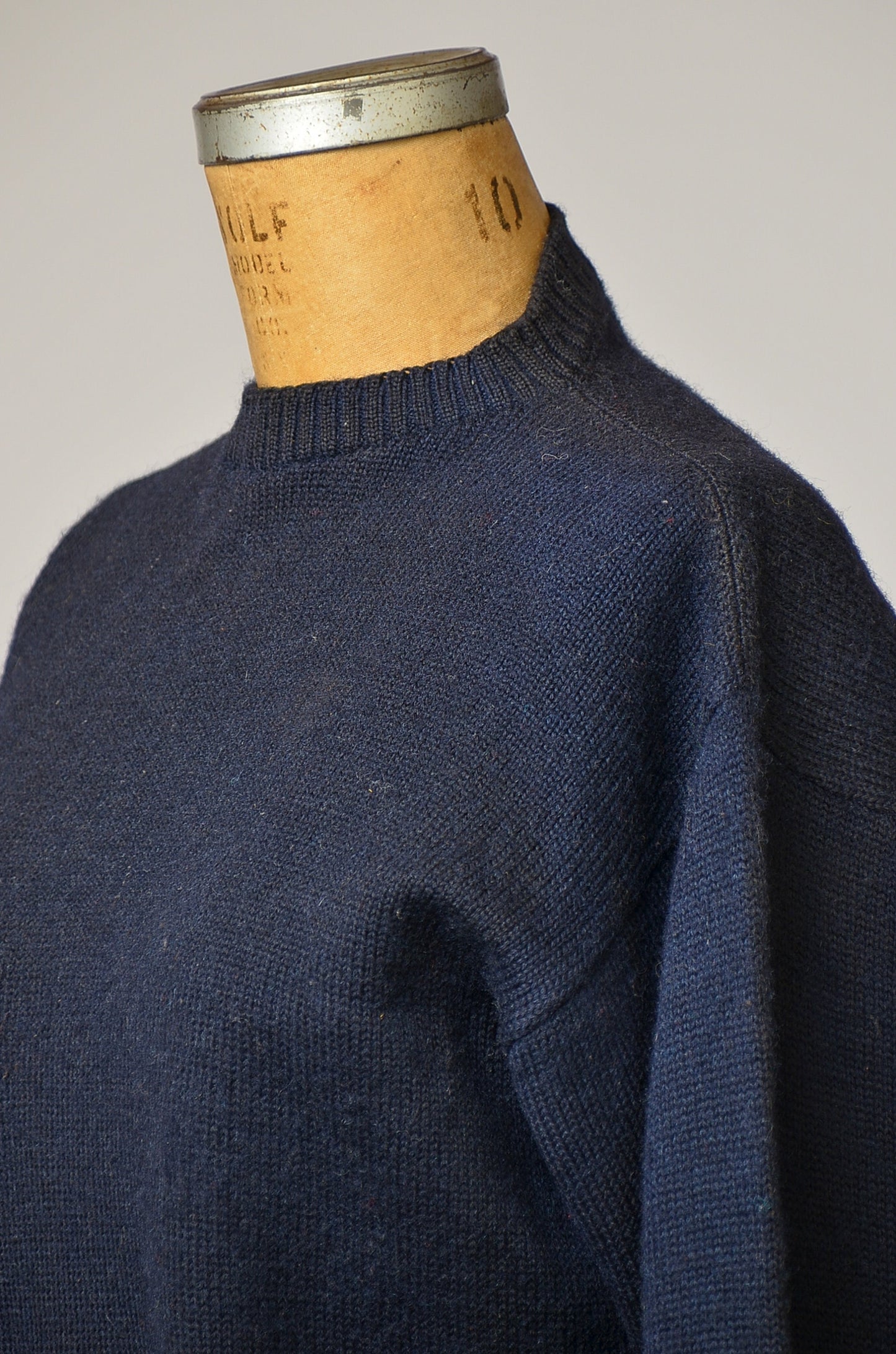 1940s School Sweater Navy Blue Wool Knit Sweater Lasley Knitting Co