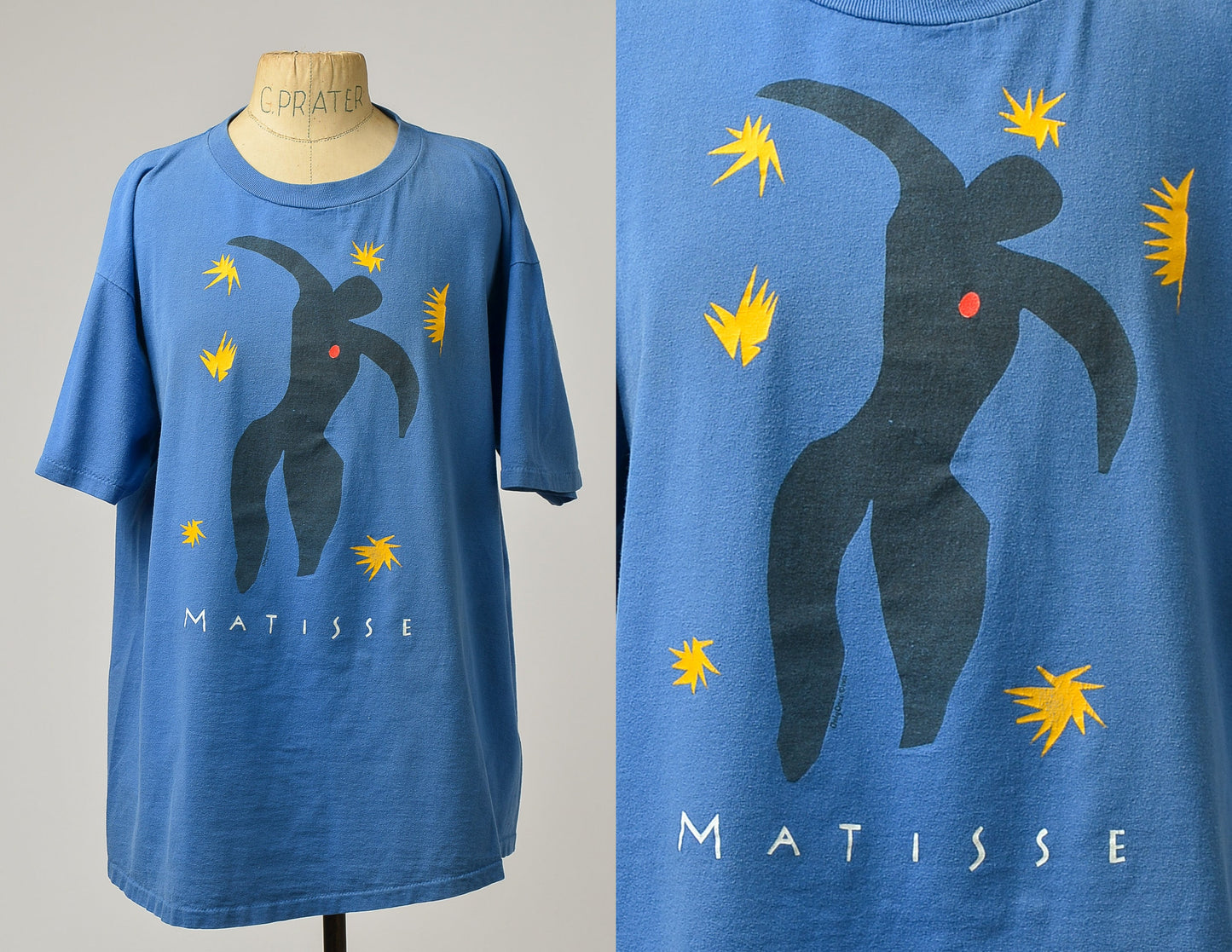 1992 Matisse Jazz Icarus T Shirt Blue Cotton Artist T Shirt