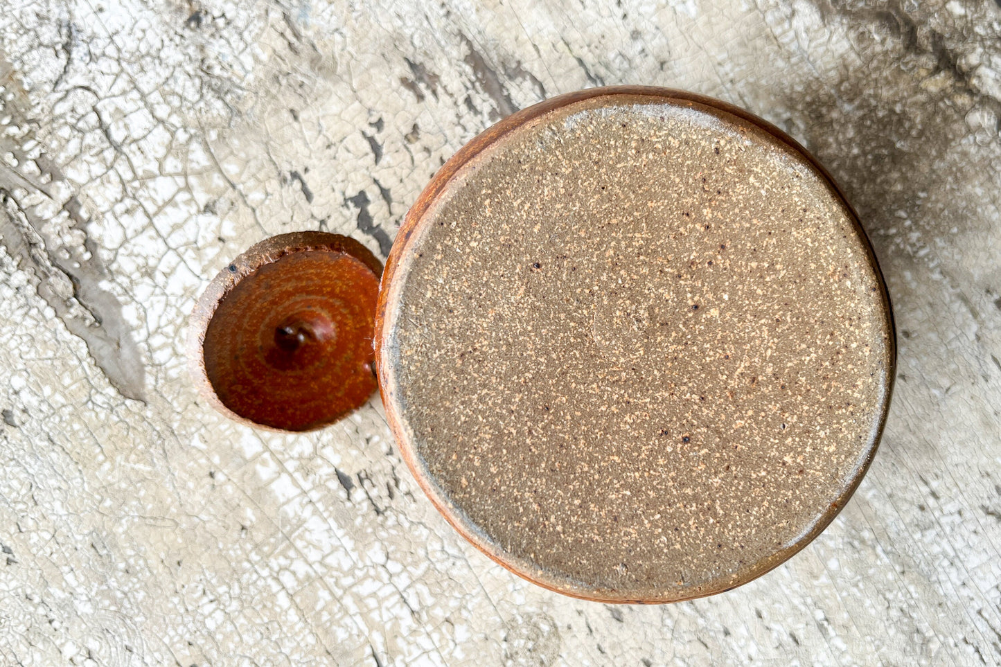 Vintage Stoneware Boob Jar Ceramic Lidded Tit Jar