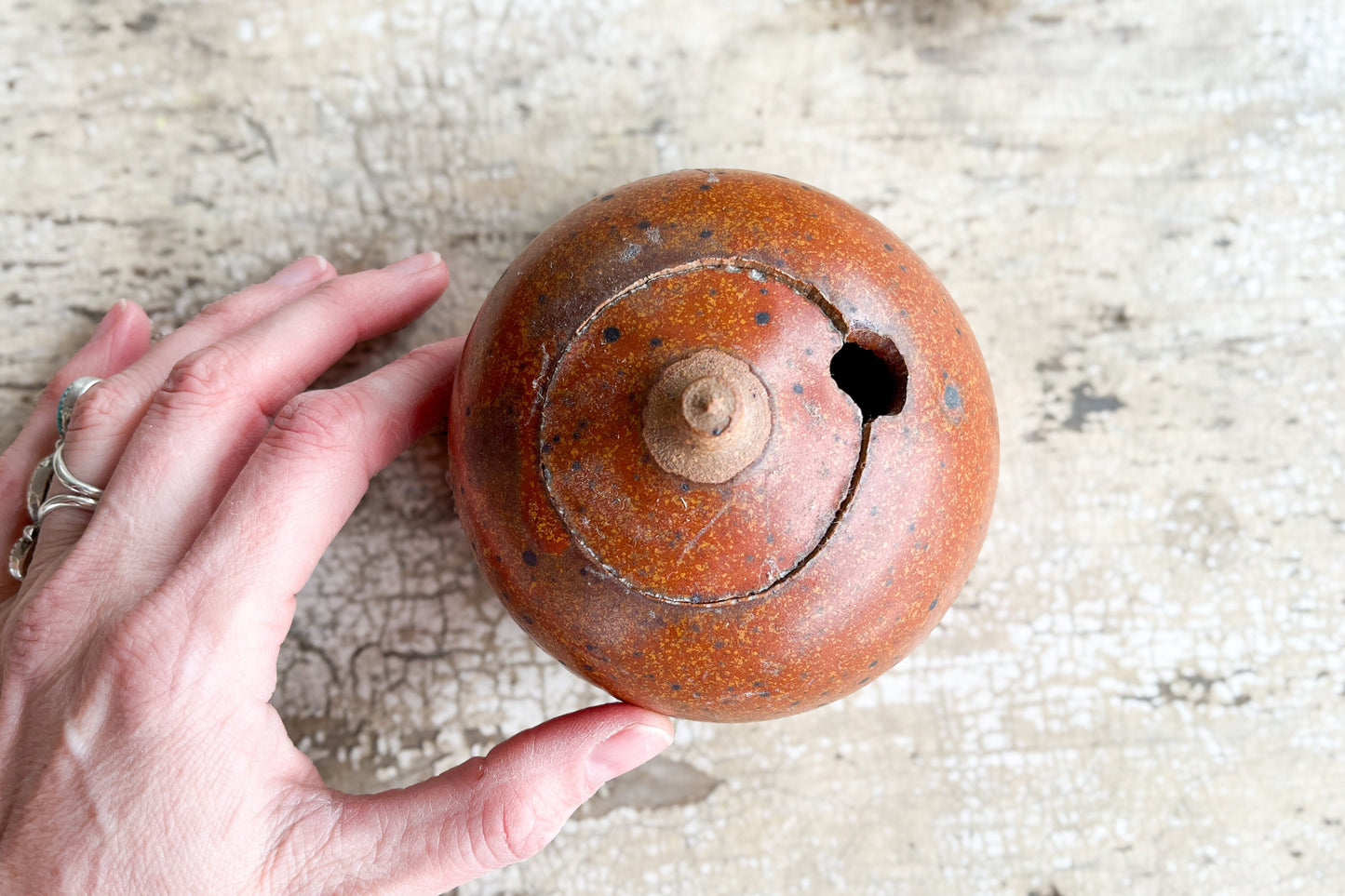 Vintage Stoneware Boob Jar Ceramic Lidded Tit Jar