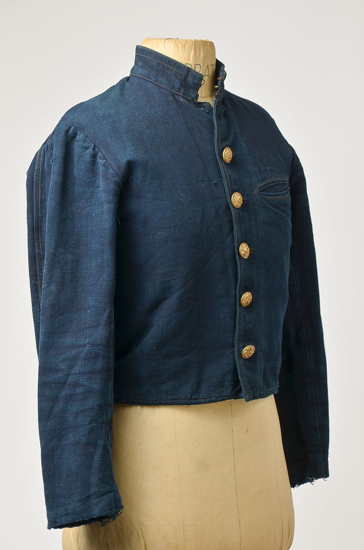 1940s Japanese Indigo School Uniform Crop Jacket