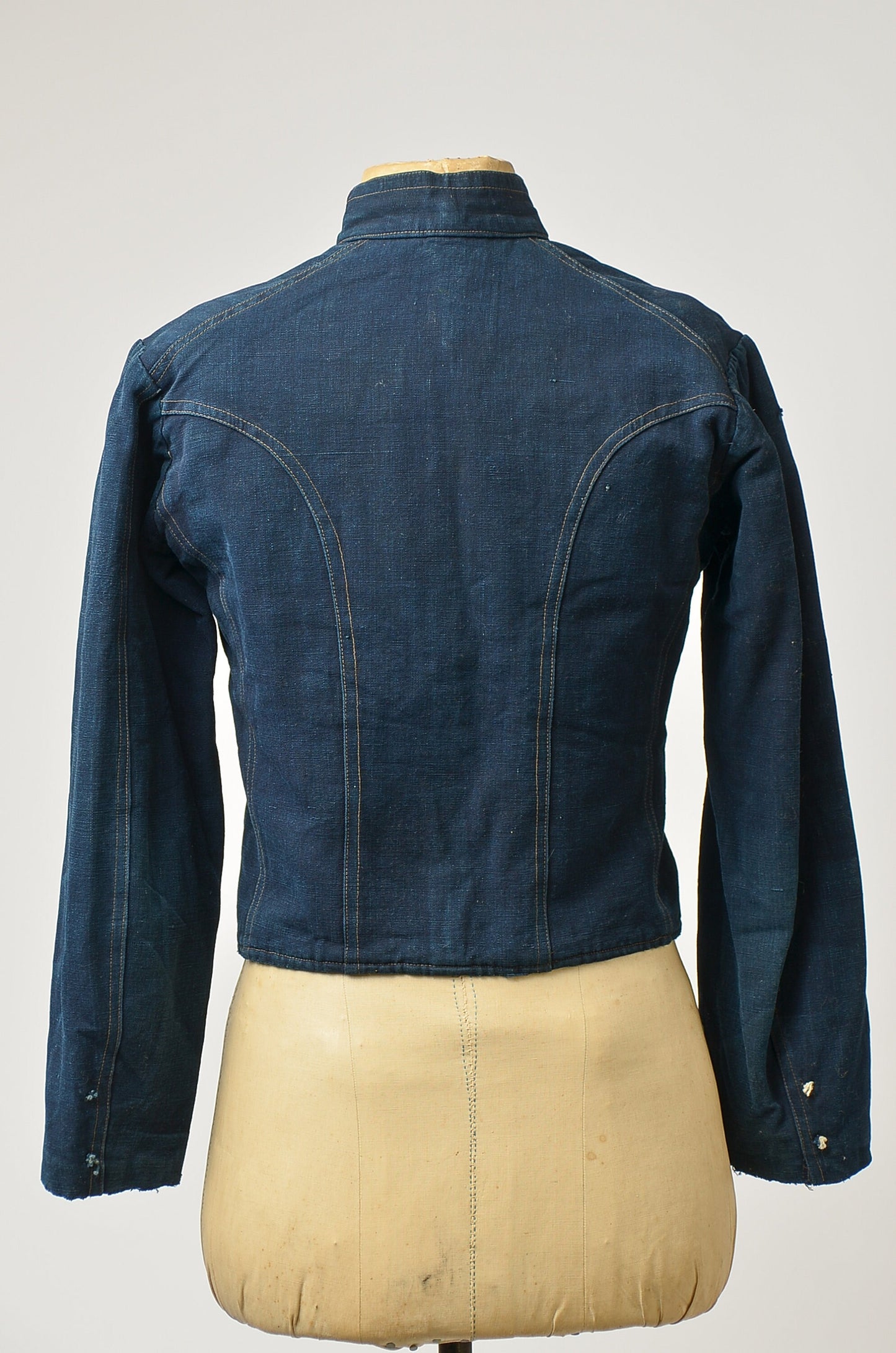 1940s Japanese Indigo School Uniform Crop Jacket