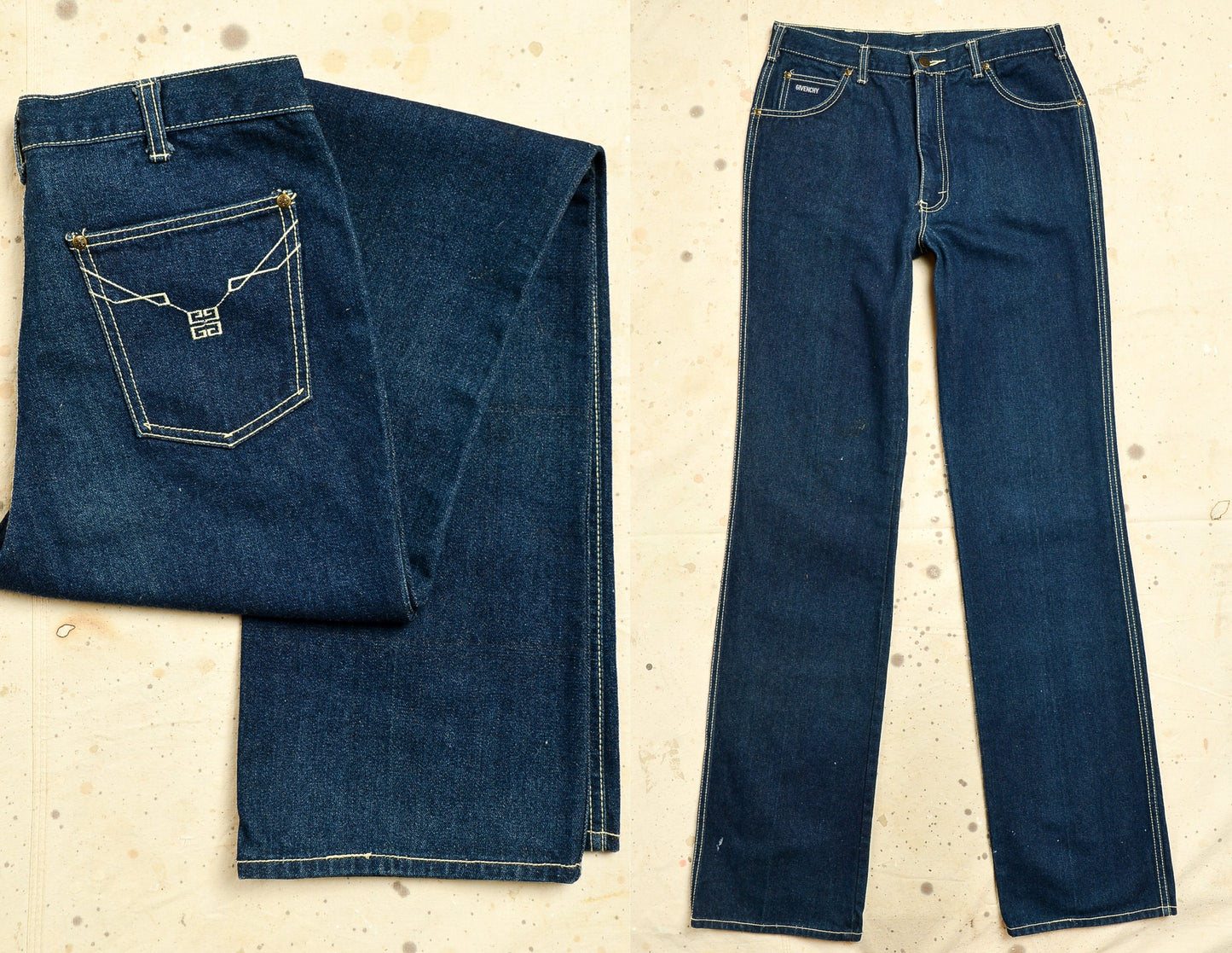 1980s Givenchy Jeans Dark Denim High Waisted Disco Glam Jeans 32 x 36