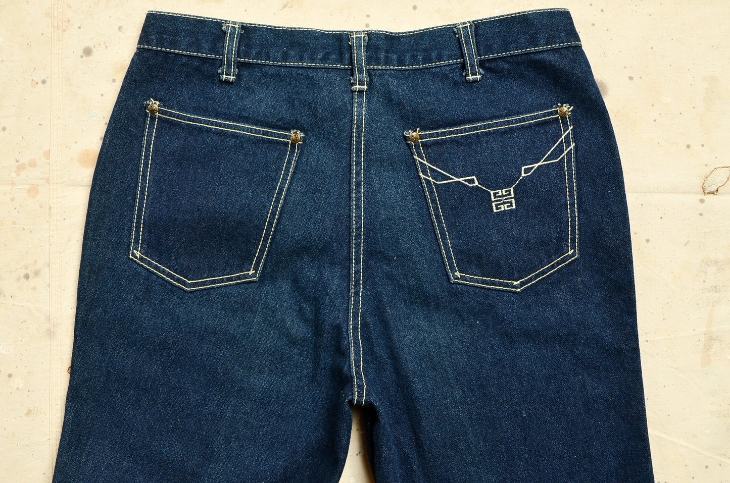 1980s Givenchy Jeans Dark Denim High Waisted Disco Glam Jeans 32 x 36