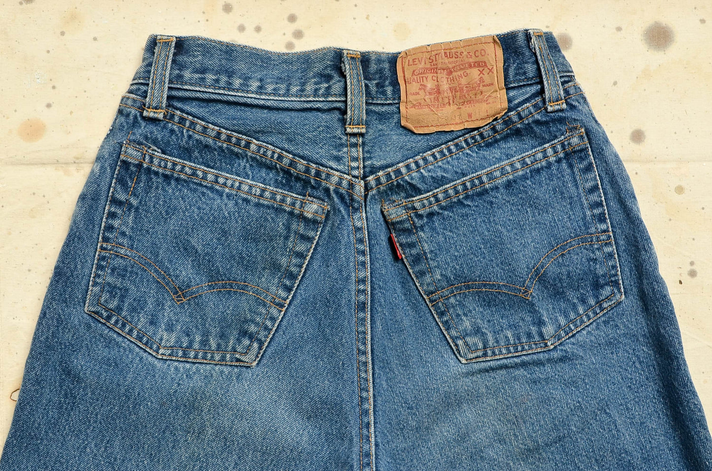 1980s Levis 26501 Perfectly Worn Denim Made in USA High Waisted Button Fly Mom Jeans 27 x 32