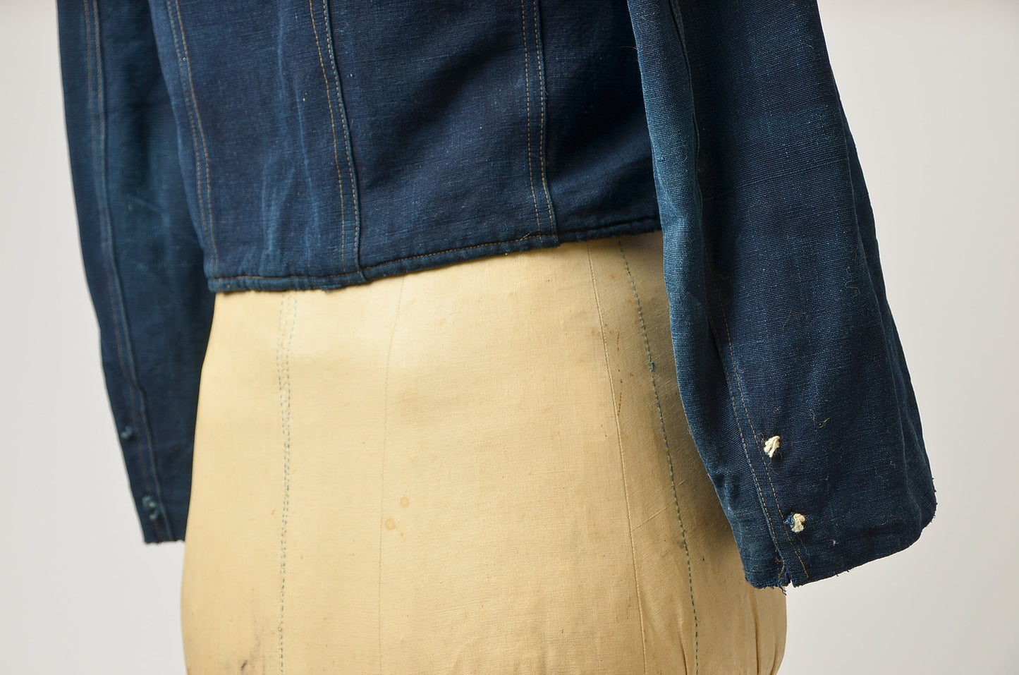 1940s Japanese Indigo School Uniform Crop Jacket