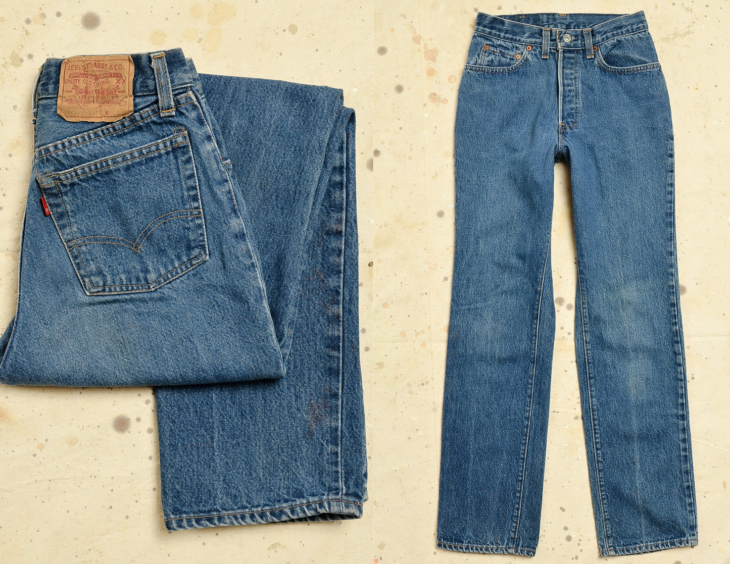 1980s Levis 26501 Perfectly Worn Denim Made in USA High Waisted Button Fly Mom Jeans 27 x 32