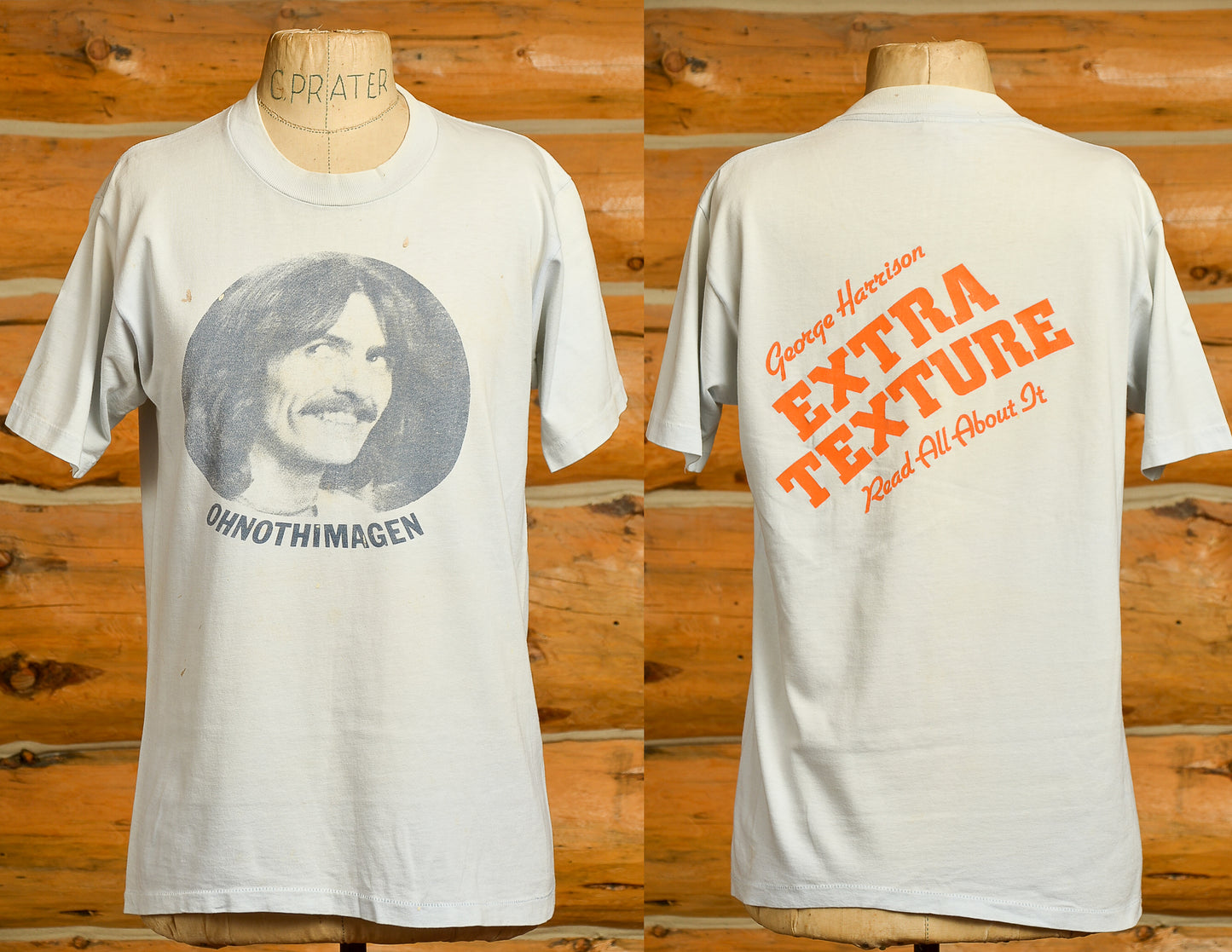 1975 George Harrison Extra Texture Album Front and Back Print Cotton T Shirt