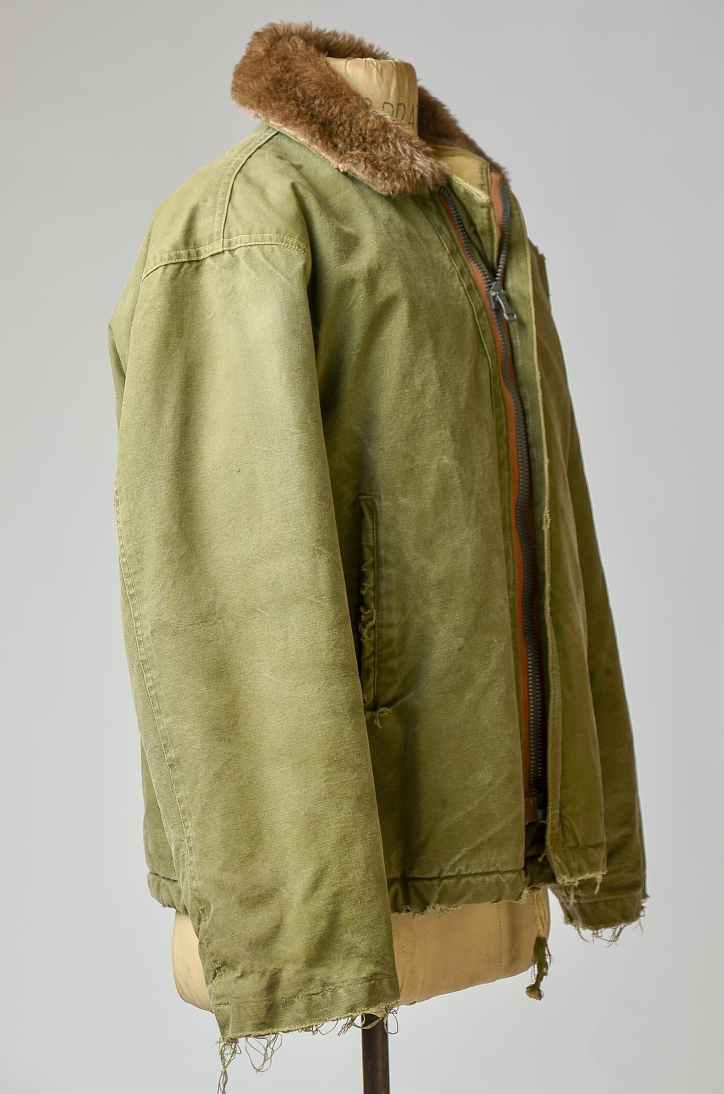 1940s WWII Deck Jacket Prototype Shearling Lined Military Deck Jacket