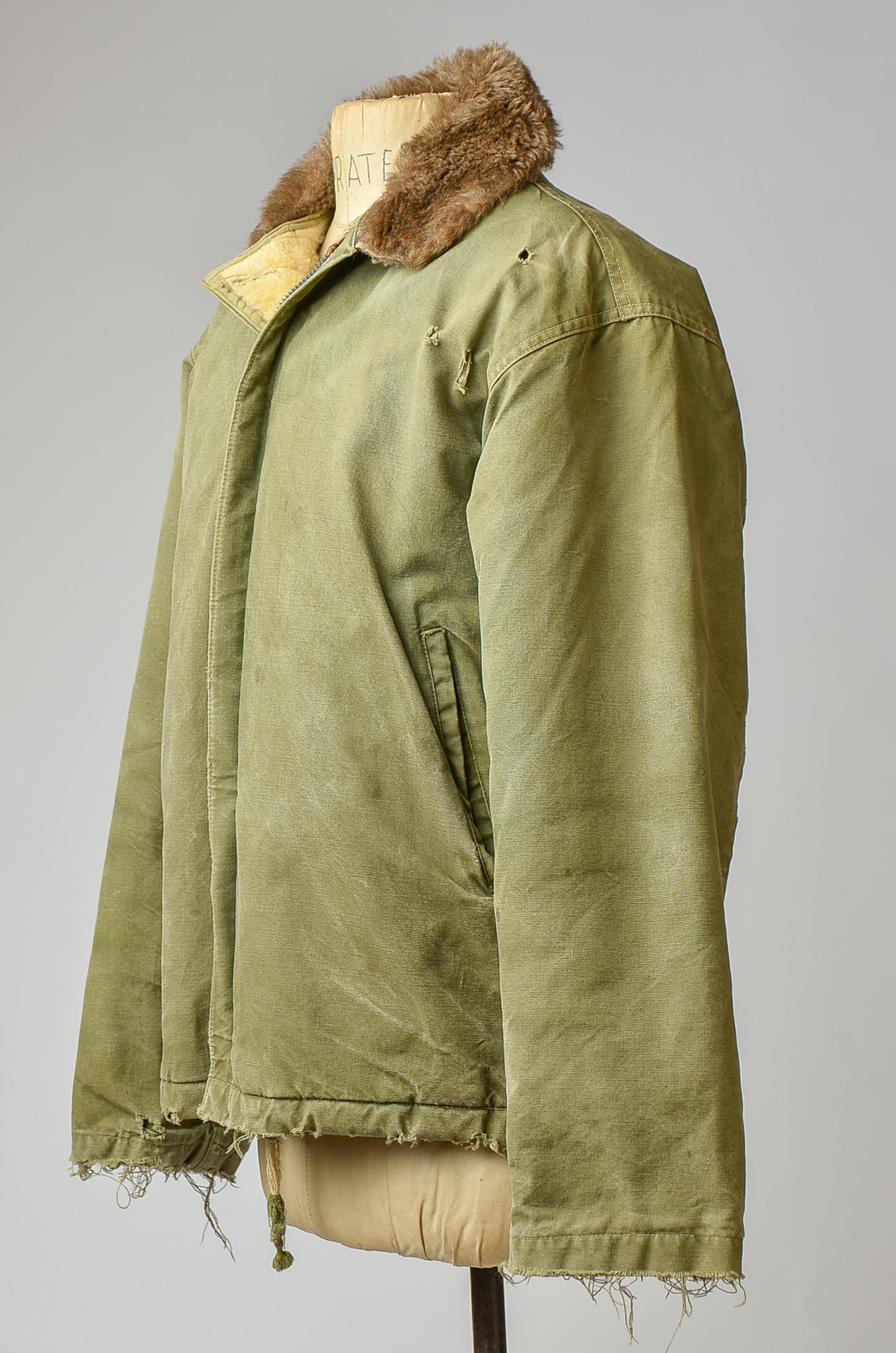 1940s WWII Deck Jacket Prototype Shearling Lined Military Deck Jacket