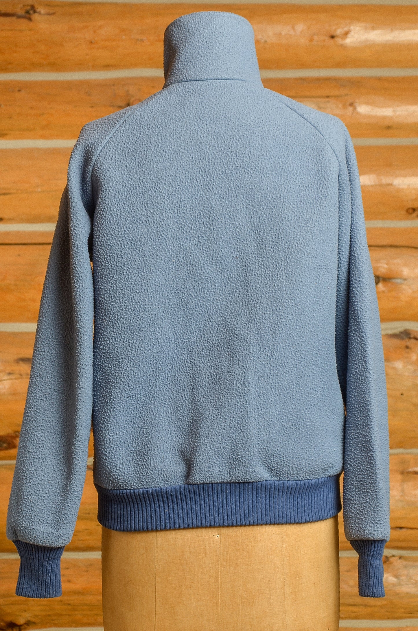 1980s Patagonia Big Label Powder Blue Fleece Zip Up Jacket