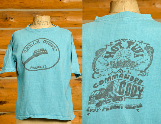 1970s Hot Tuna w/ Commander Cody Cable Music Presents Blue Cotton T Shirt