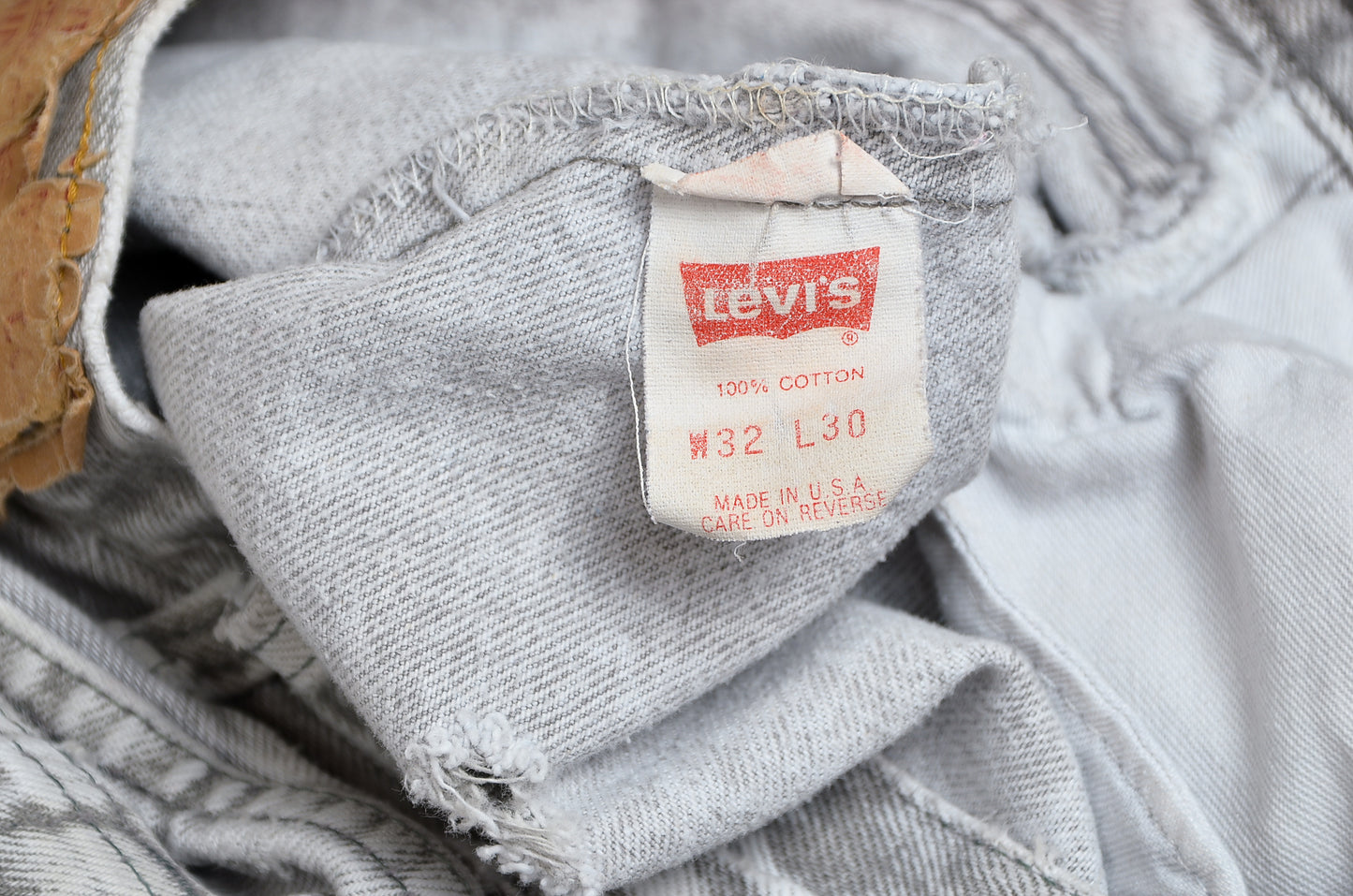 1980s Levis 701 Gray Acid Wash Made in USA Button Fly Denim Jeans 30 x 30