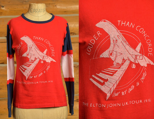 1976 Elton John Louder Than Concorde Tour Long Sleeve T Shirt