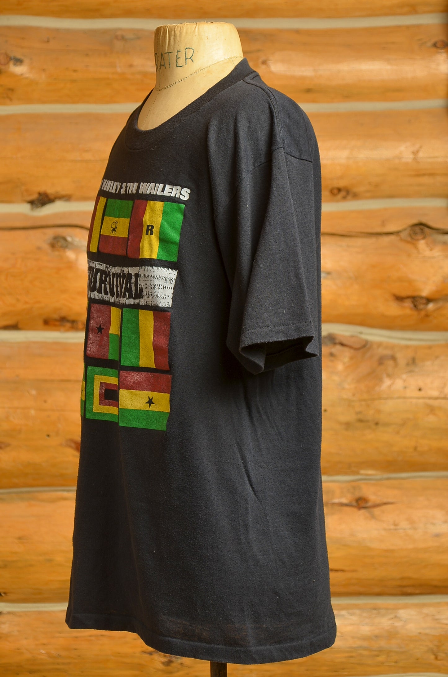 1980s Bob Marley and the Wailers Survival Black T Shirt