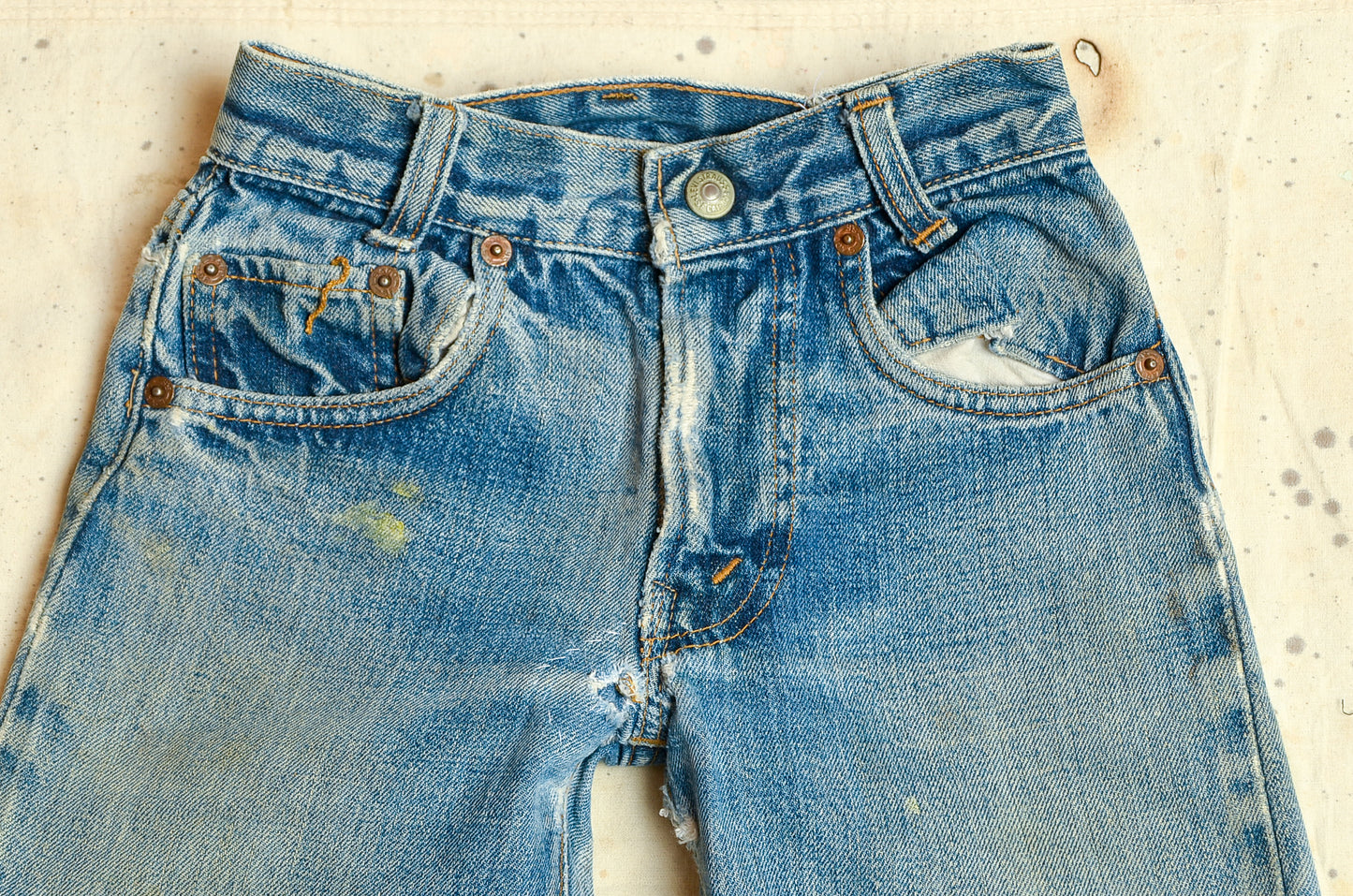 1960s Levis Redline 501 Kids Selvedge Denim Jeans 22 x 20