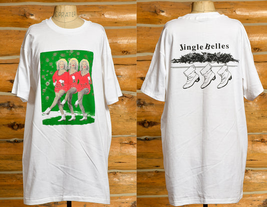 1980s Del Rio Triplets Jingle Bells Country Christmas Three Gals, Three Guitars, One Birthday Original Deadstock Promo T Shirt