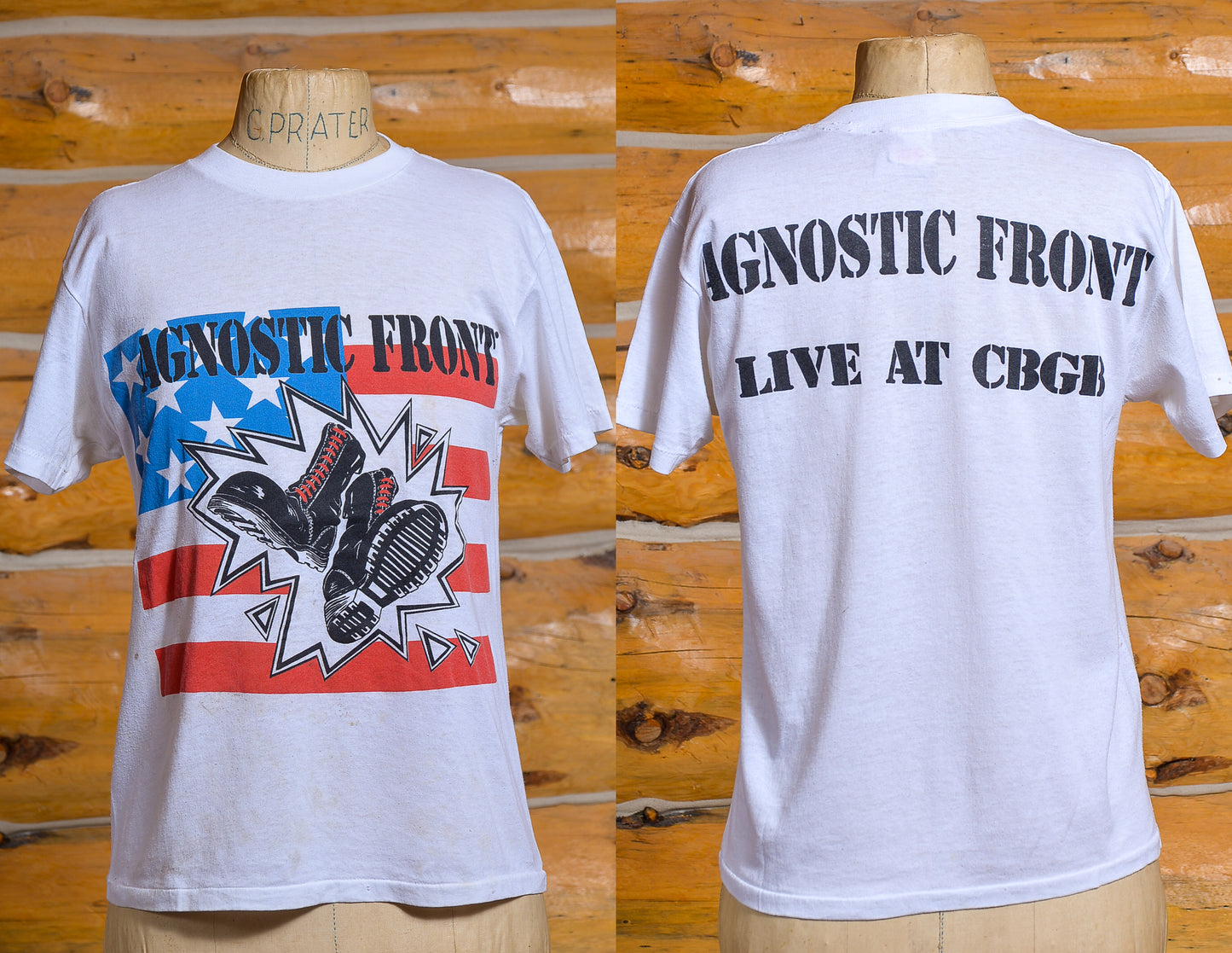 1989 Agnostic Front Live and CBGB Hardcore Punk T Shirt