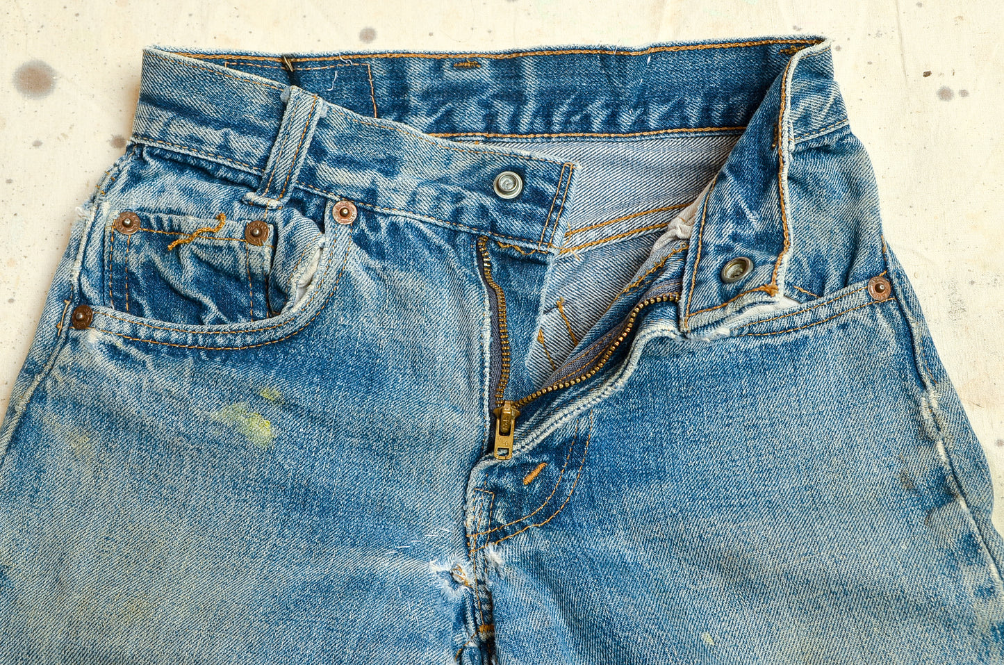 1960s Levis Redline 501 Kids Selvedge Denim Jeans 22 x 20