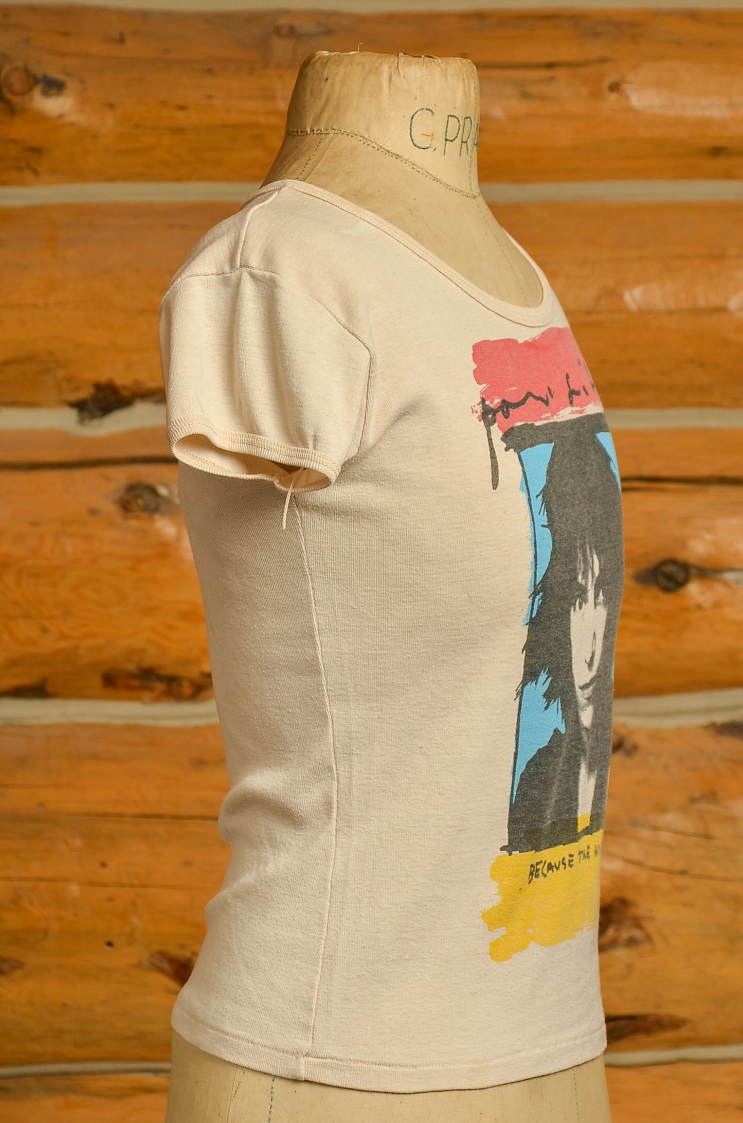 1970s Patti Smith Group Because the Night Front and Back Print Cotton T Shirt