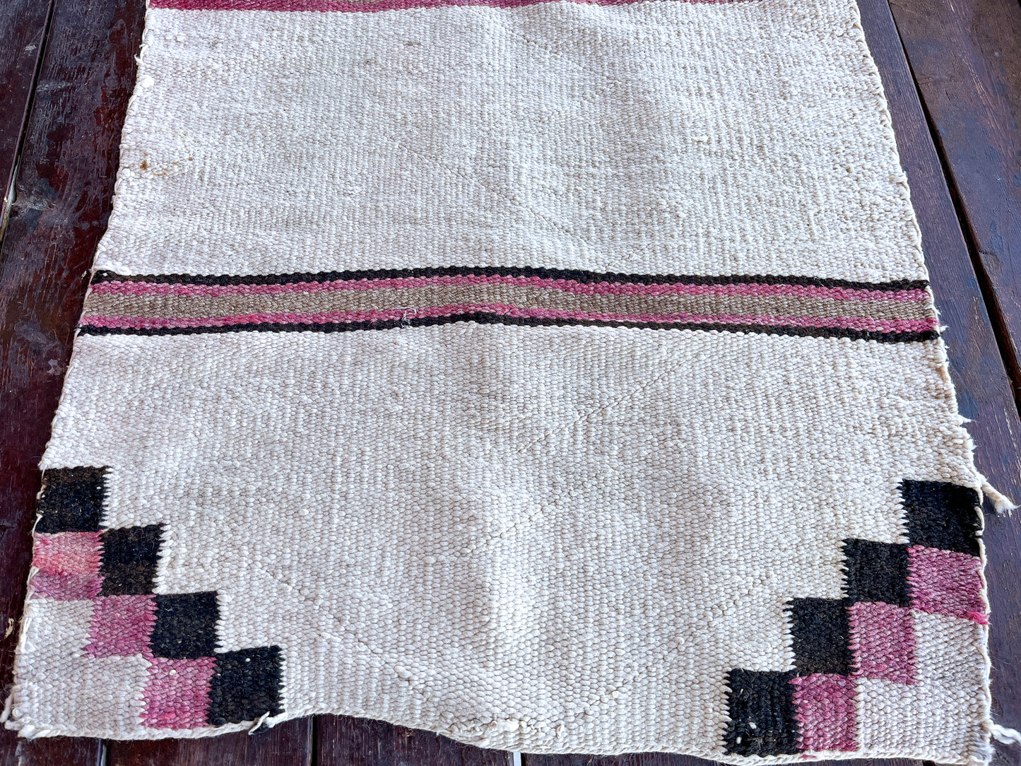 Antique Navajo Rug Hand Loomed Striped Pattern Rug 58 x 28