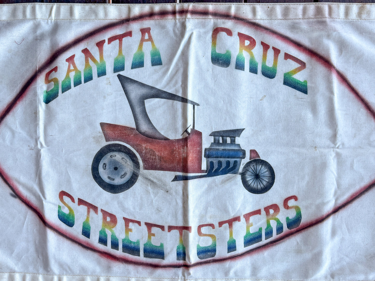 1960s Car Club Banner Santa Cruz Streetsters Hand Painted by Alton Kelley Hot Rod Poster