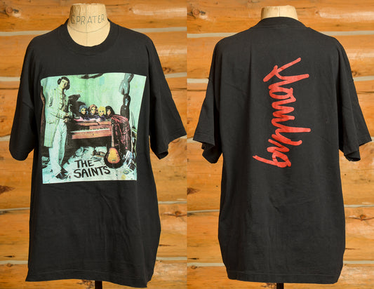 1996 The Saints Howling Album Promo Front and Back Print Black Cotton T Shirt