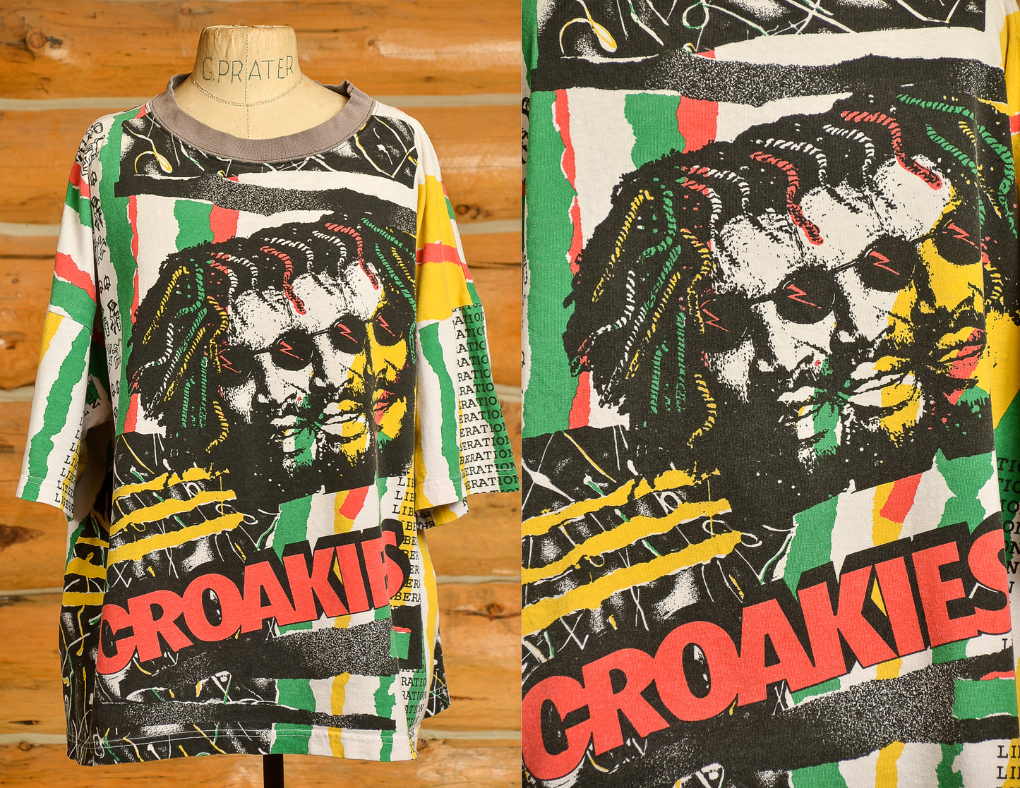 90s Croakies Liberation Rasta Mon All Over Print T Shirt