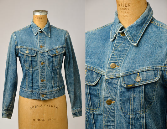 1960s Lee Indigo Sanforized Denim Jean Jacket Union Made Western Jean Jacket