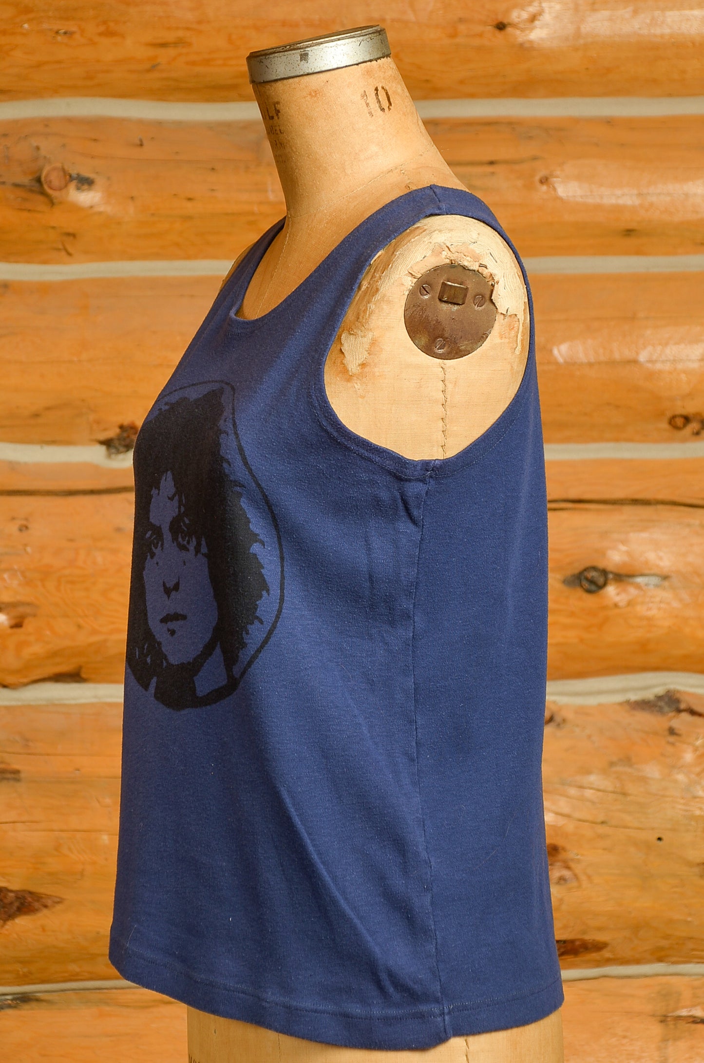 1970s T. Rex Marc Bolan Top Blue Cotton Tank Top