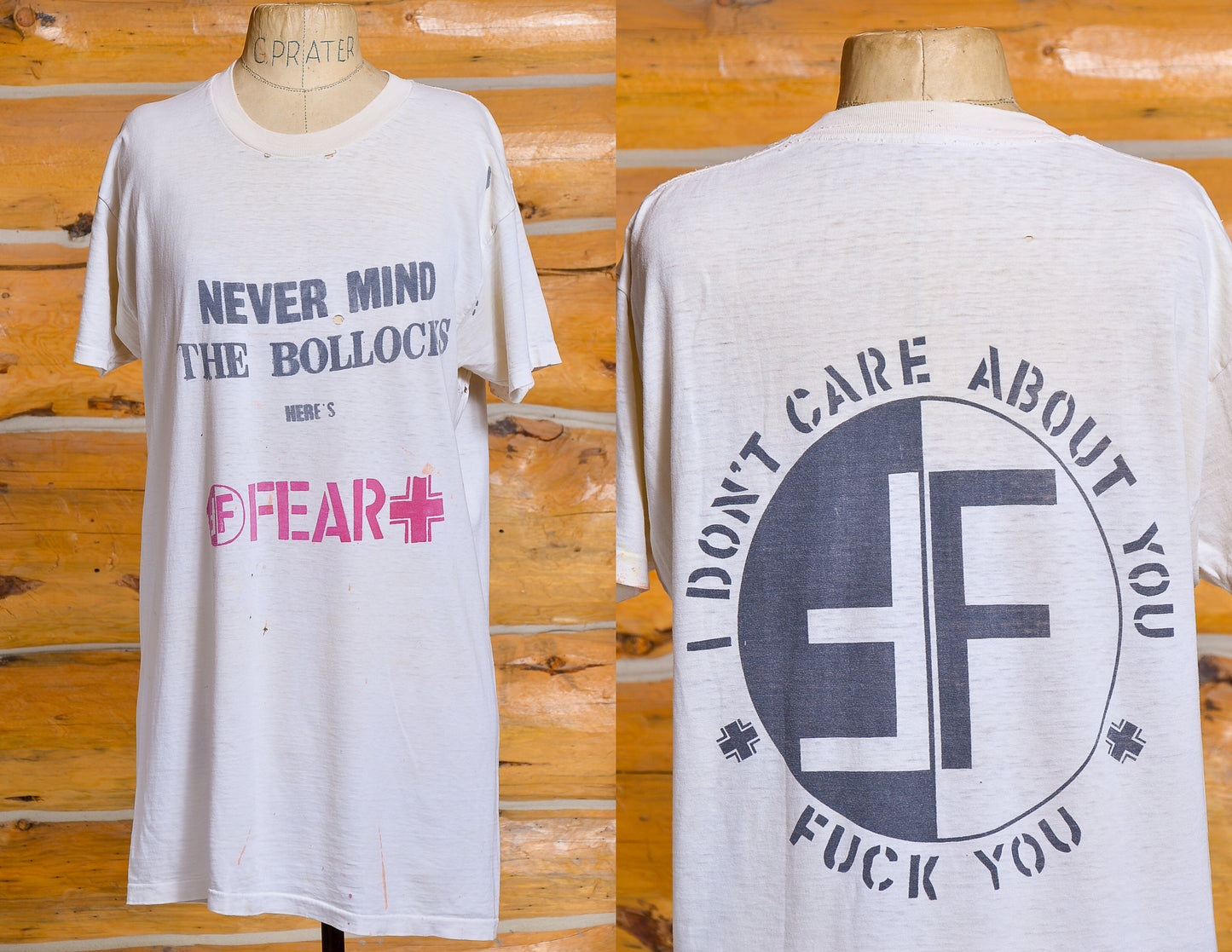 1980s Fear I Dont Give A Fuck About You Nice and Thin Early Punk T Shirt