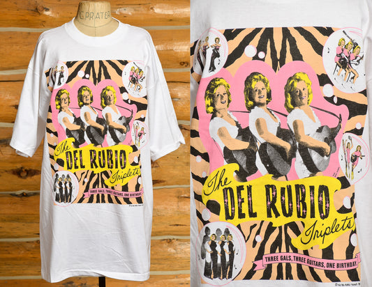 1989 Del Rio Triplets Three Gals, Three Guitars, One Birthday Original Deadstock Promo T Shirt