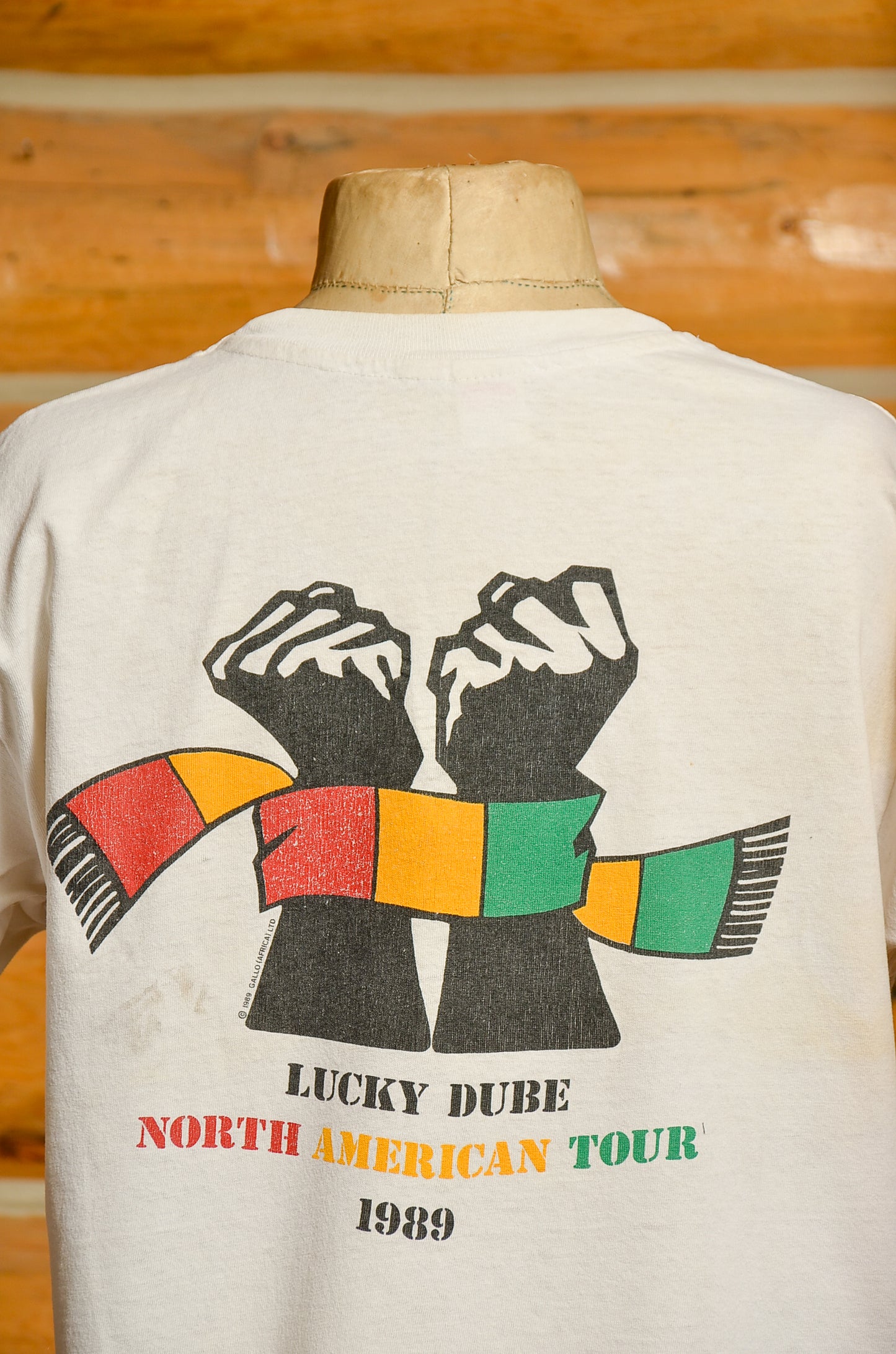 1989 Lucky Dube North American Tour Front & Back Print Black Cotton T Shirt