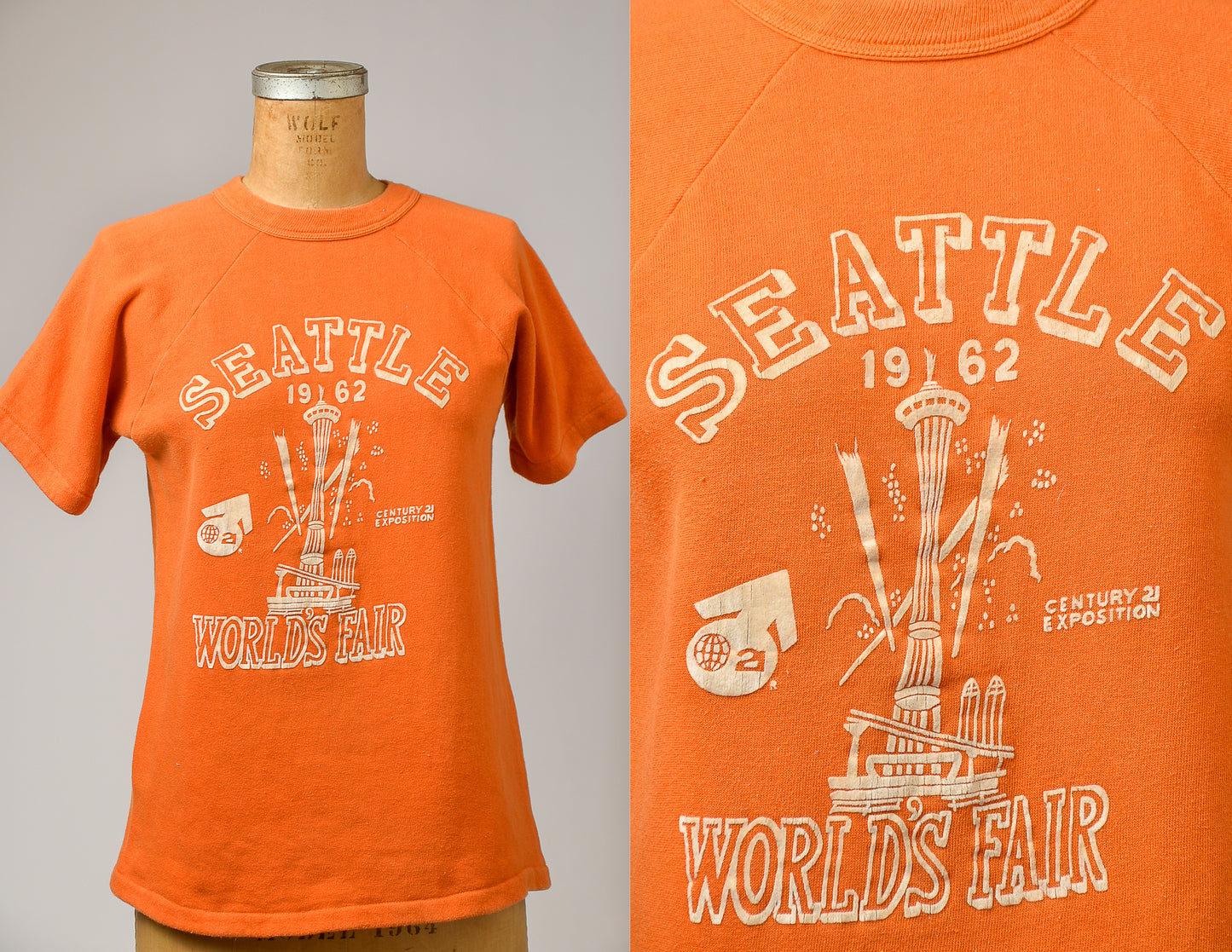 1962 Seattle Worlds Fair Flocked Cotton Sweatshirt