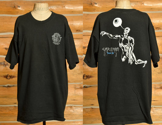 1998 Chrome Tour Front and Back Print Black Cotton T Shirt