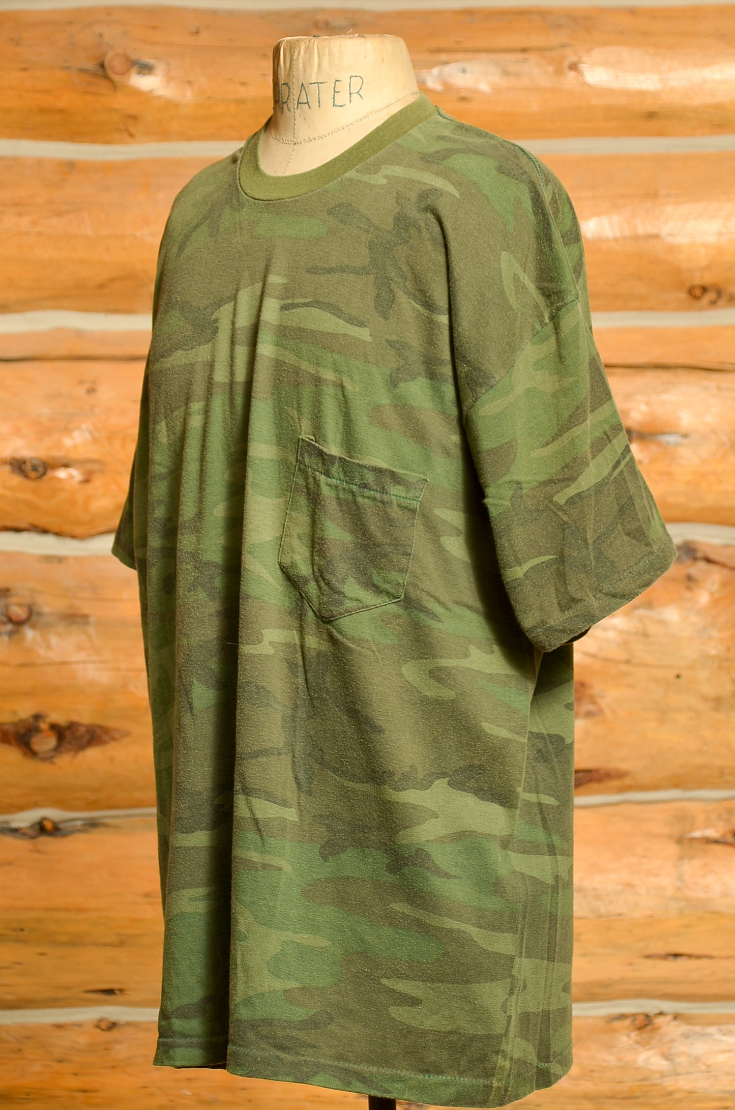 1980s Camo Tee Army Green Camouflage T Shirt