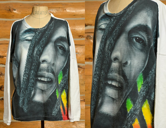 1991 Bob Marley Airbrush Sweatshirt Long Sleeve Cotton Artist Reggae Knit